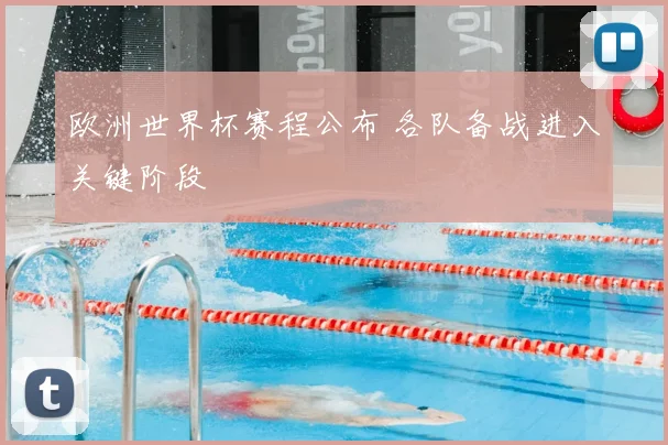 欧洲世界杯赛程公布 各队备战进入关键阶段